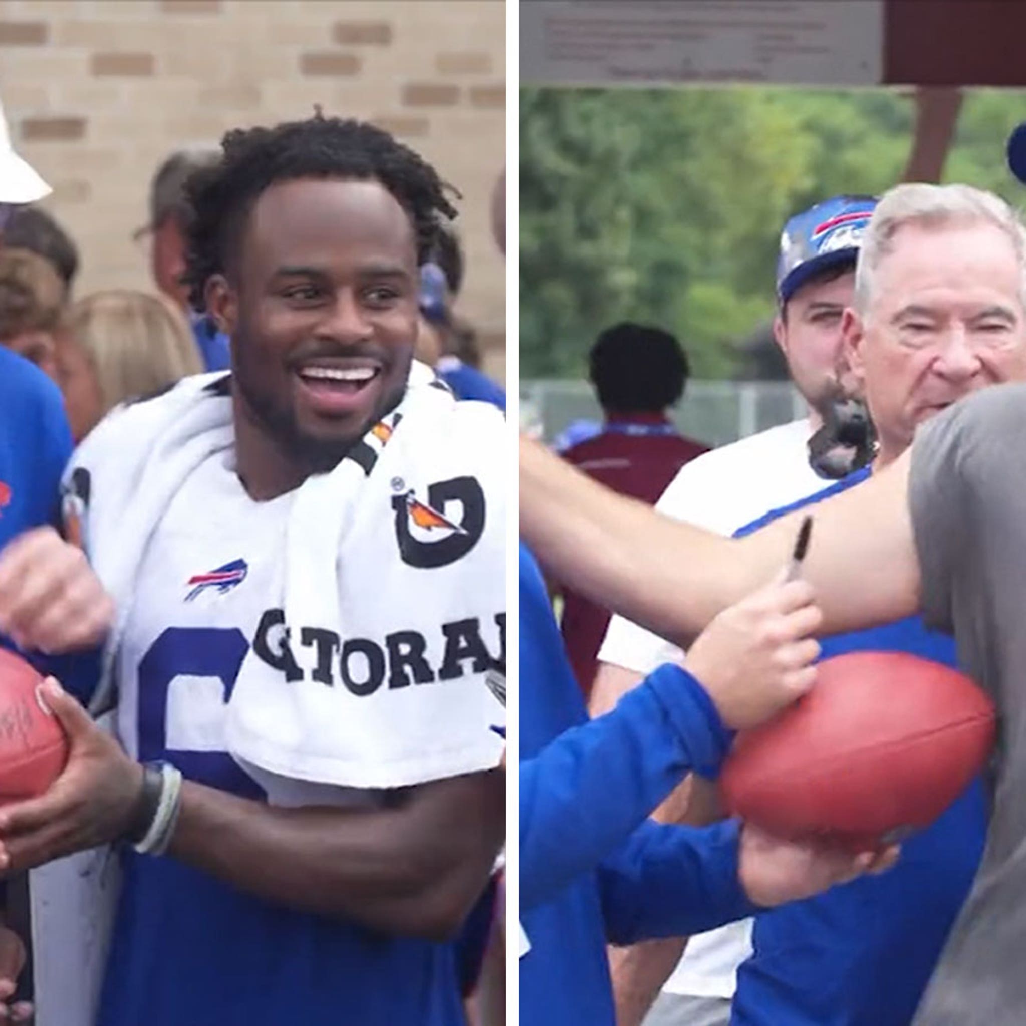 Case Keenum goes undercover as a fan at Buffalo Bills training camp 