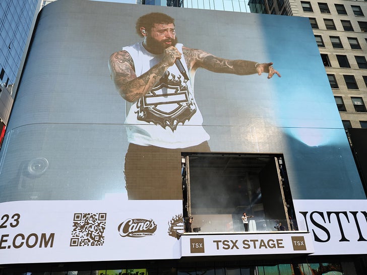 Post Malone's Pop-Up Concert In Times Square