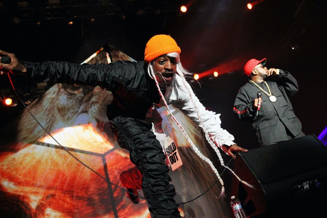 2014: Andre 3000 and Big Boi reunite with Outkast onstage during day 1