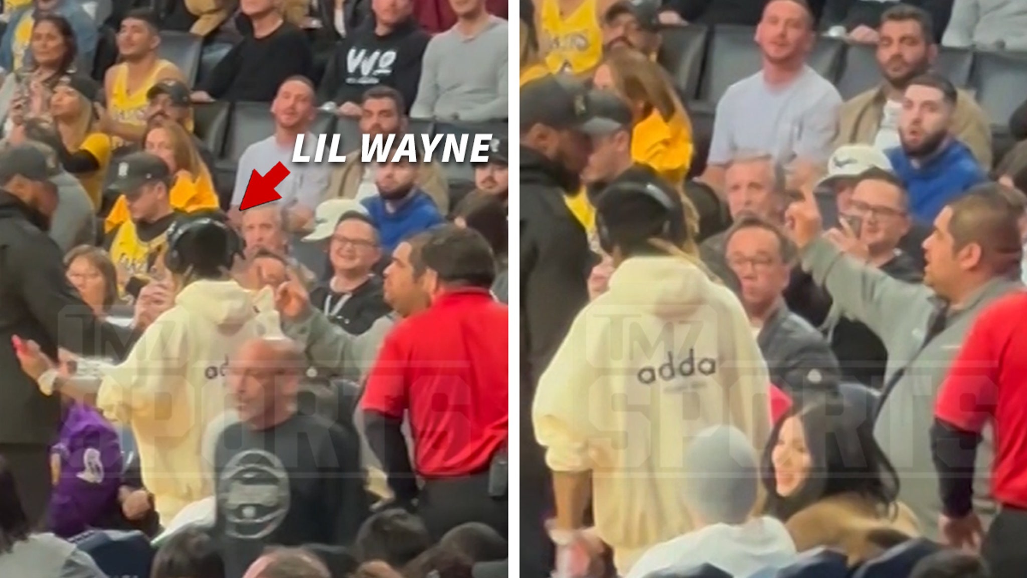 Lil Wayne Confrontation With Lakers Security Guard Caught On Video