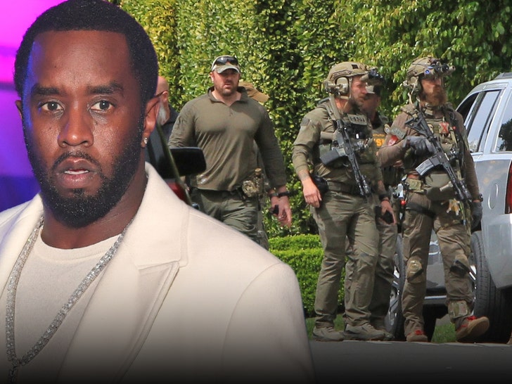diddy and cops outside house