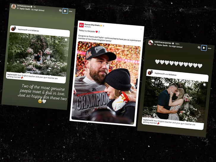 Hollywood Cheers For Taylor Swift and Travis Kelce's Engagement