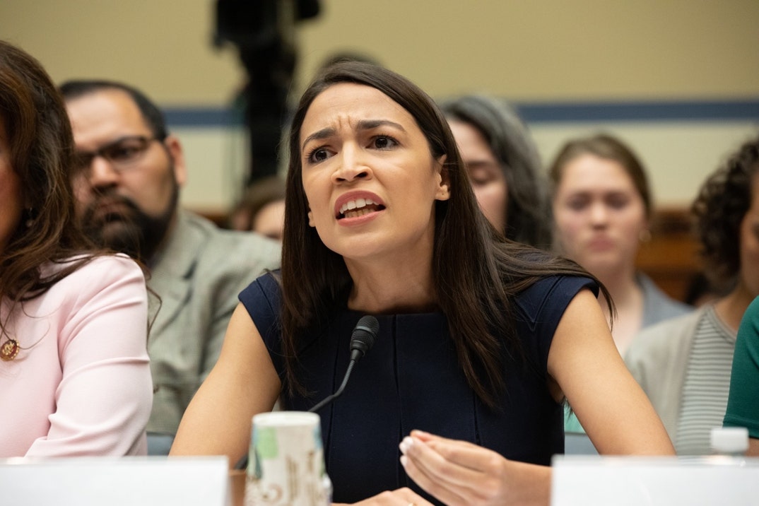 U.S. Rep. Alexandria Ocasio-Cortez (D-NY) speaks during a House Oversight and Reform Committee hearing on 