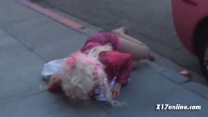 Hollywood Pin-Up Angelyne Faceplants Hard in Bev Hills [VIDEO]