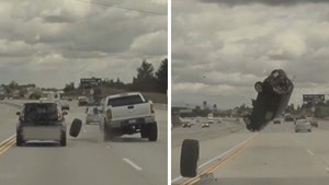 Truck Tire Causes Car to Flip On Highway in Wild Car Wreck Video