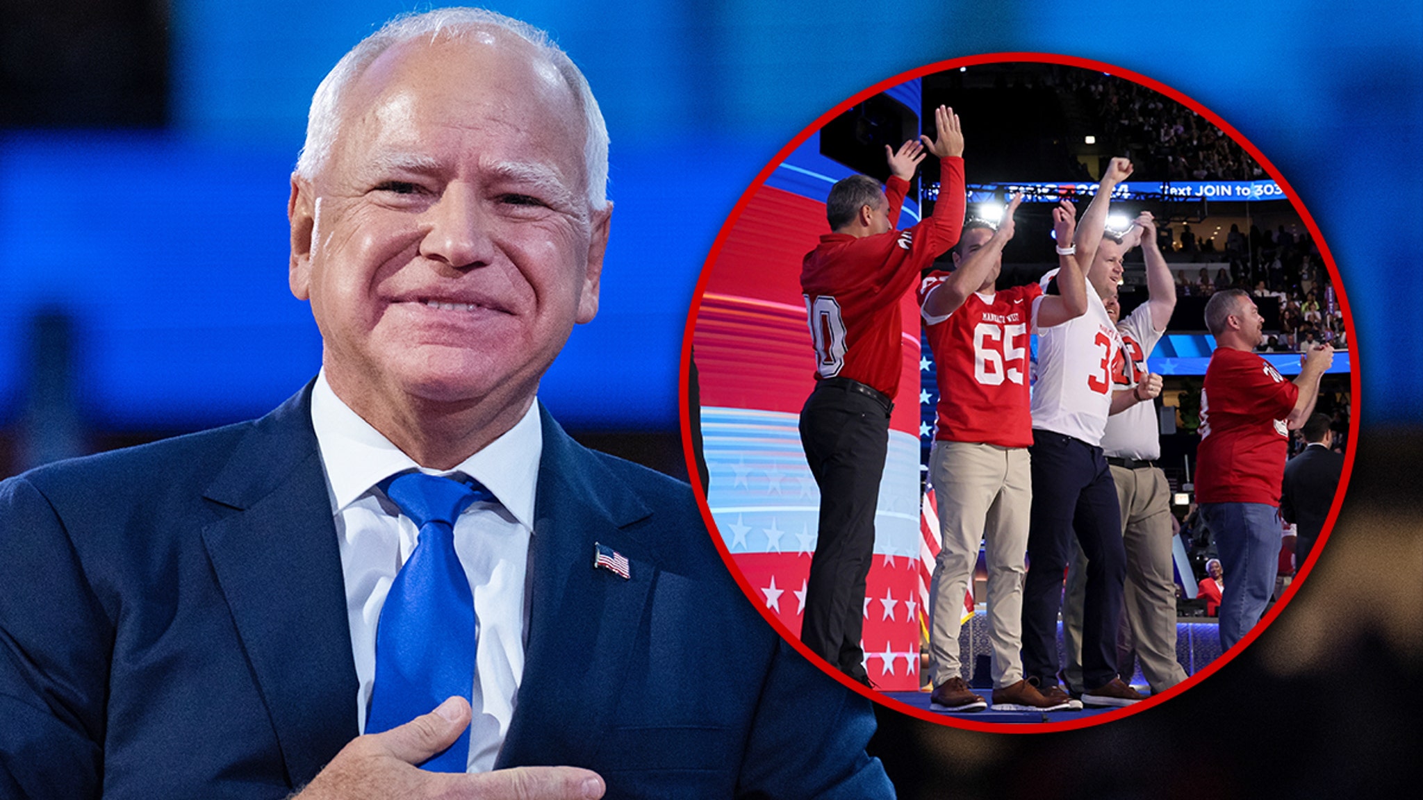 Tim Walz’s Former Football Players Take Stage At Democratic National Convention