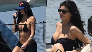 Kylie Jenner and Hailey Bieber Wearing Bikinis On A Yacht In Miami