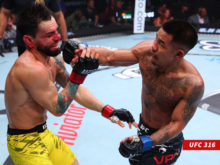 Joshua Van beating up Bruno at ufc 316 getty