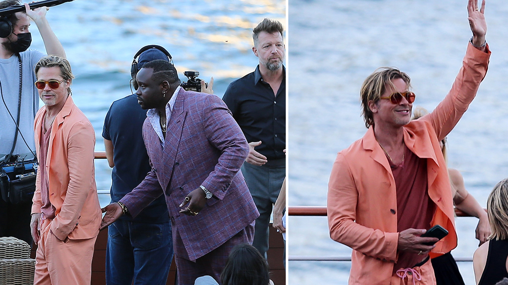 Brad Pitt Looking Groovy in Orange Amid 'Bullet Train' Press Run