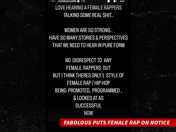 Fabolous Puts Female Rap On Notice instagram