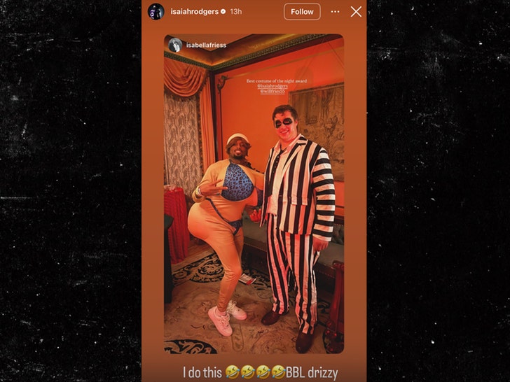 Disfraz de Halloween de Isaiah Rodgers en Instagram