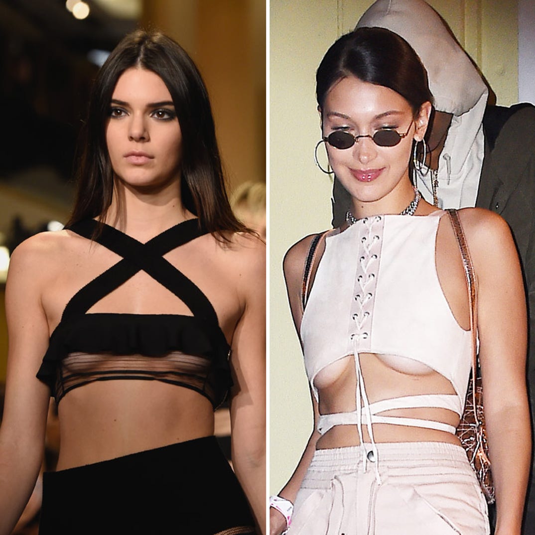 Kendall Jenner (21) vs. Bella Hadid (20) -- Underboob Edition
