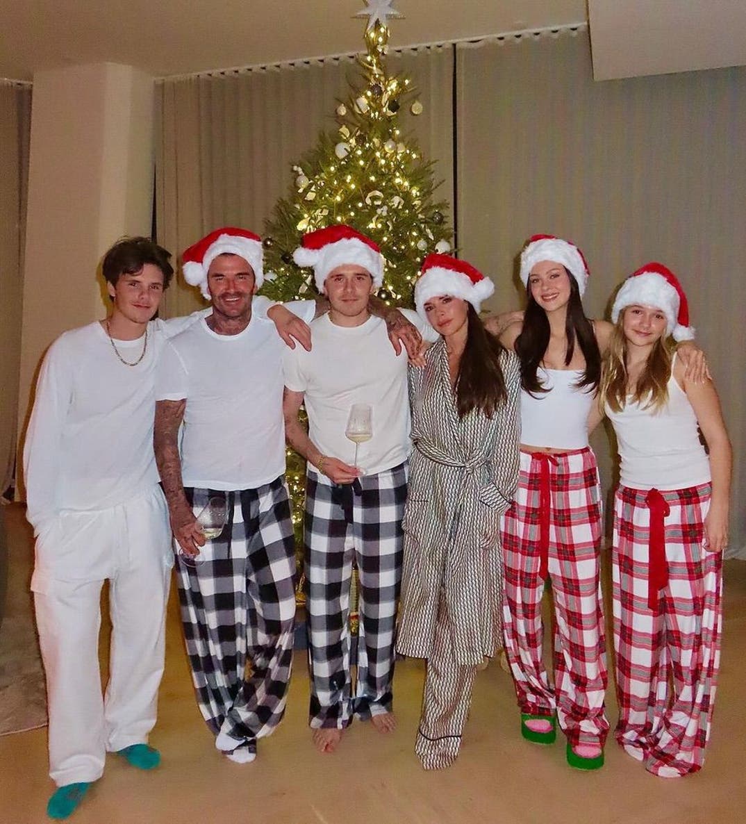 Cruz, David, Brooklyn, Romeo, Victoria, Nicola Peltz and Harper Seven Beckham