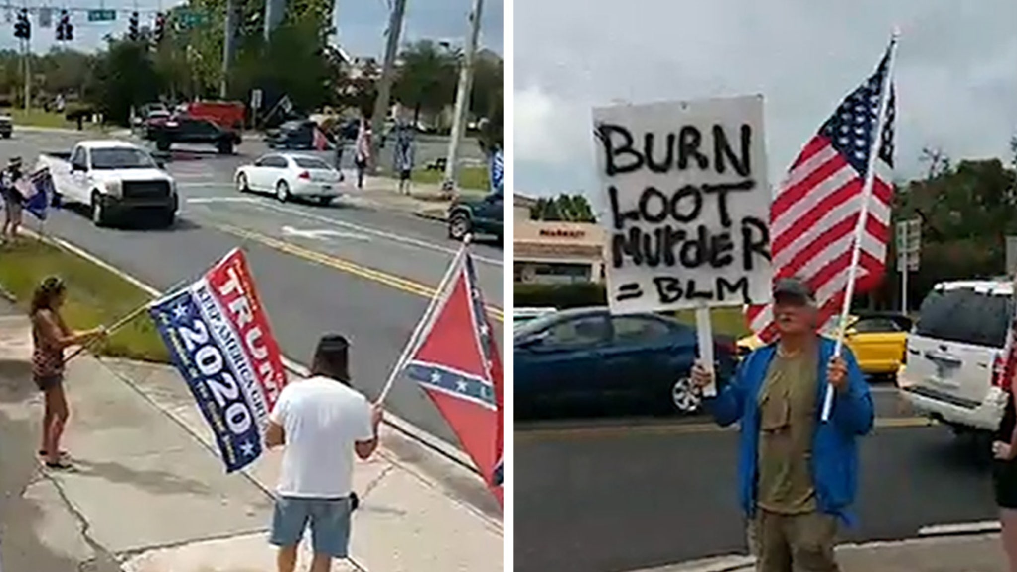 Trump Supporters Tell BLM Protesters They're Attacking 'White Heritage' thumbnail