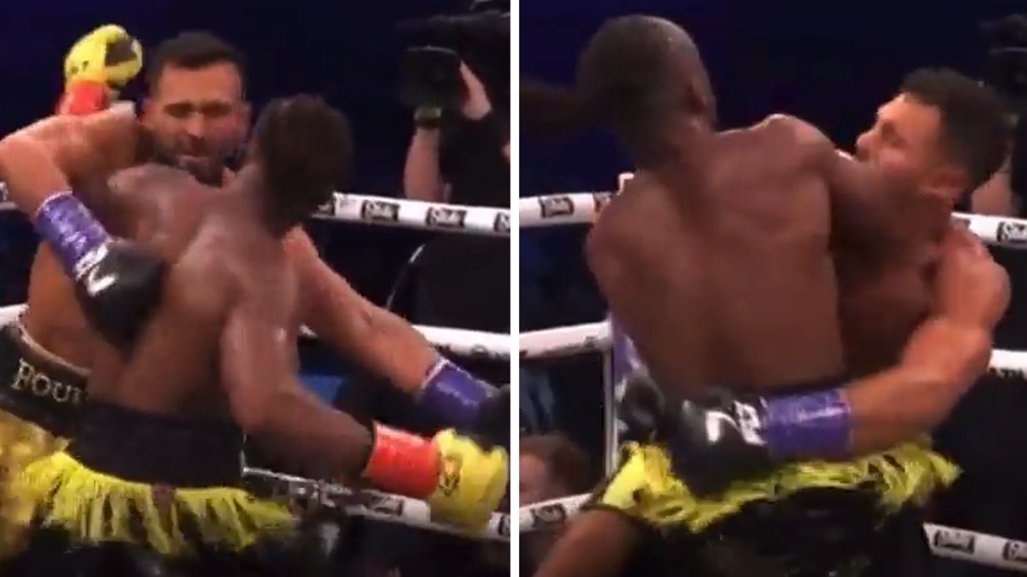 KSI KOs Fournier With Illegal Elbow Blow to Face that Referee Didn't See
