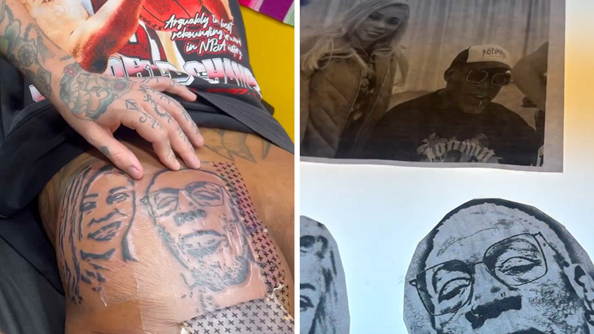 Dennis Rodman Gets Girlfriend S Face Tattooed On Butt Adds Self