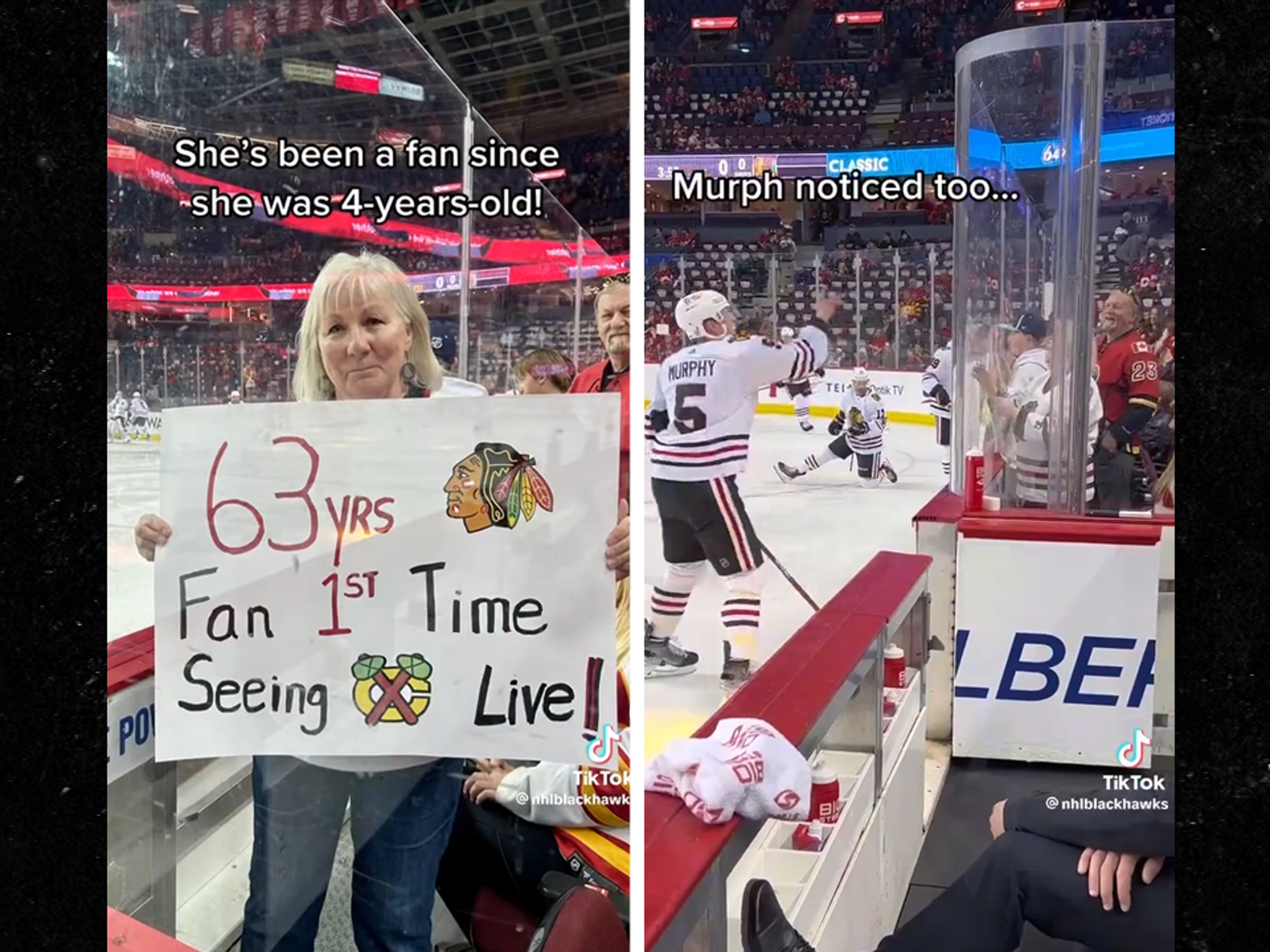 Chicago Blackhawks Gift Lifelong Fan Puck, Stick At Her First Live Game