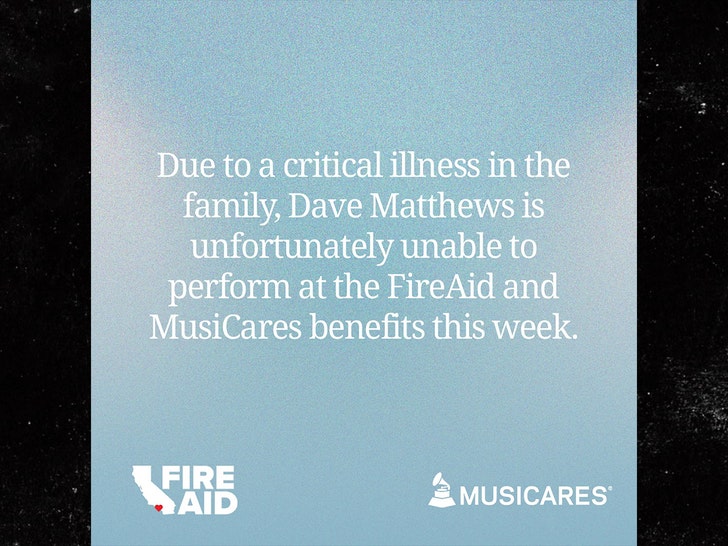 Dave Matthews Band FireAid Pernyataan Insta 1