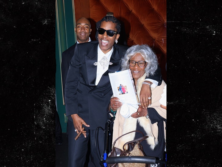 asap rocky with grandma at met gala after party backgrid 1