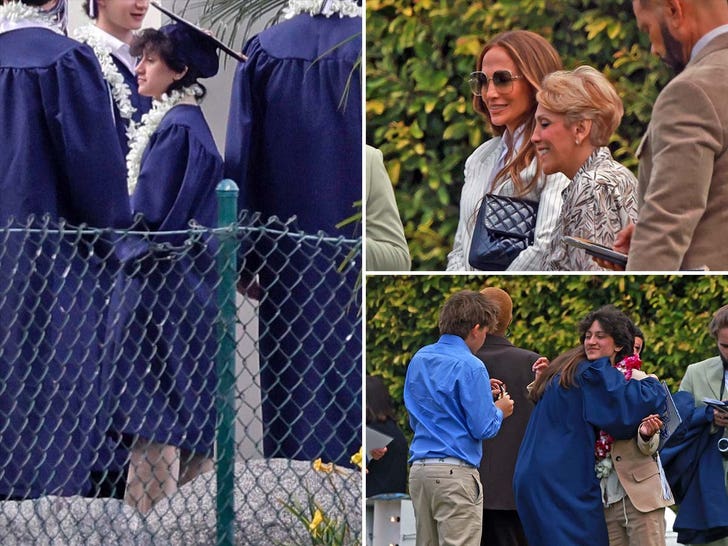 Jennifer Lopez Attends Emme Graduation