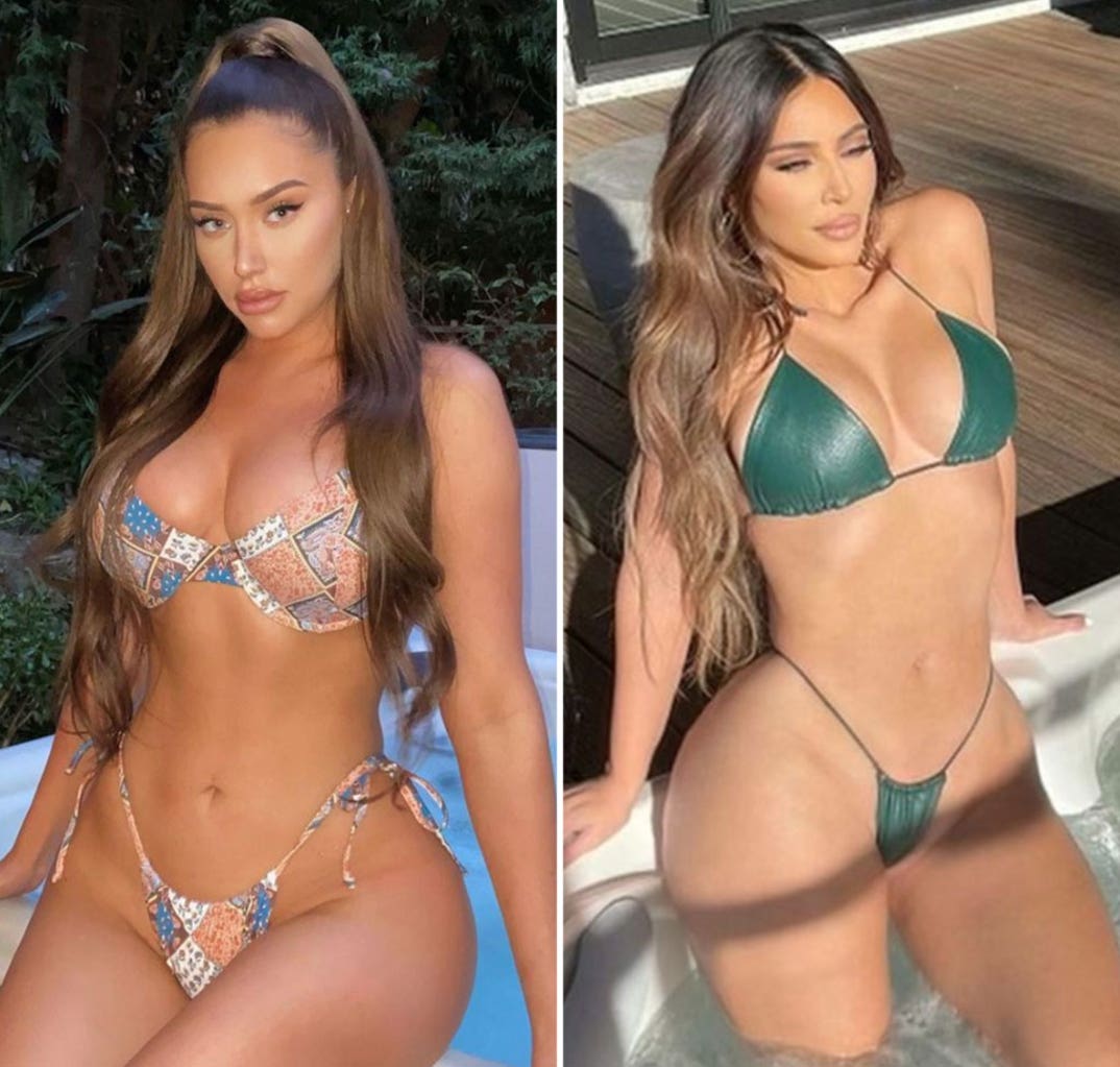 Anastasia Karanikolaou (22) vs. Kim Kardashian (40) -- Hot Tub Babes Edition
