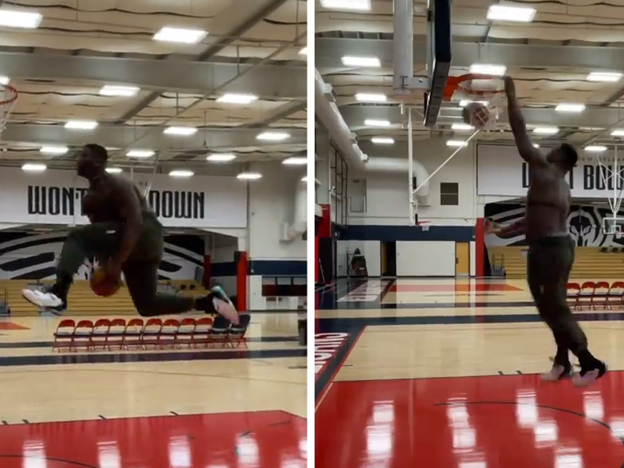 Zion Williamson Shows Foot Is Healing With Insane Shirtless Dunk