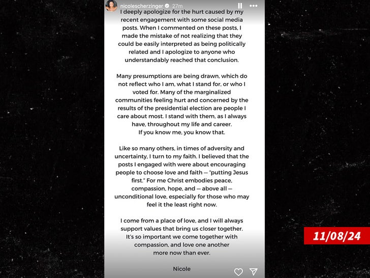 nicole scherzinger apology