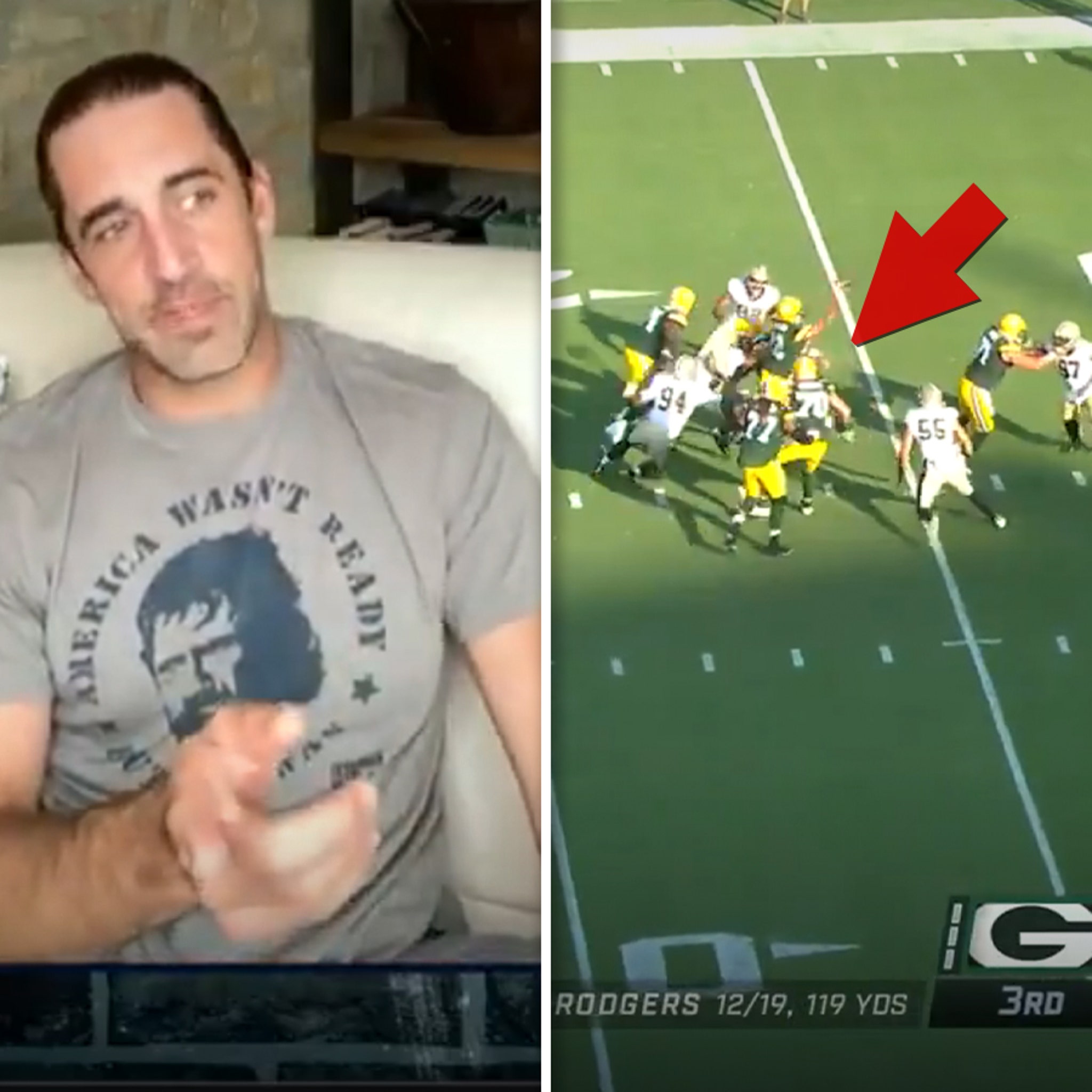 Aaron Rodgers nut shot interview: Packers QB tells Pat McAfee 'double nut  shot' led to first INT vs. Saints [VIDEO] - DraftKings Network