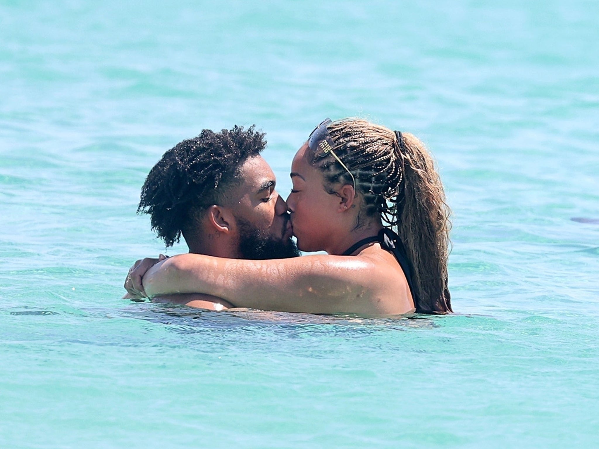 Jordyn Woods and Karl Anthony Towns Kiss on Vacation in Greece