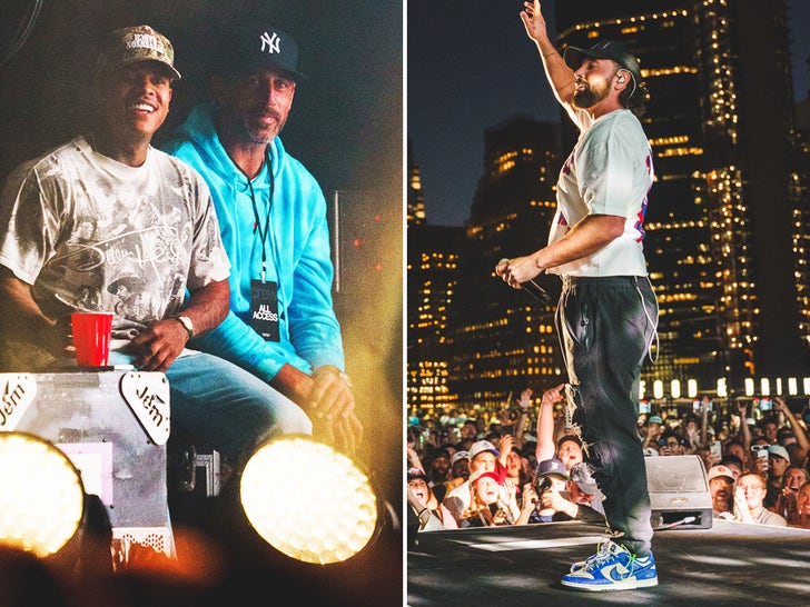 Aaron Rodgers & Marcus Stroman at The Just Mike Concert