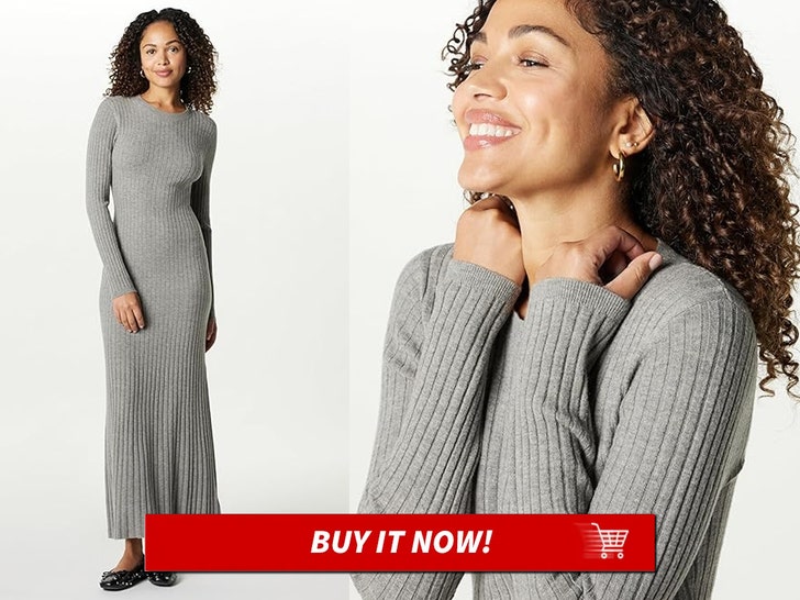 The Drop Ashlyn Ribbed Sweater Maxikleid für Damen