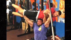 Rob Gronkowski Overhead Squatted By World's Strongest Man, 'This Guy's A Unit'