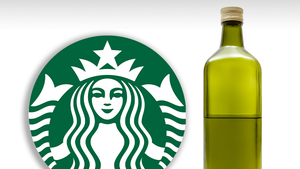 olive oil bottle starbucks logo