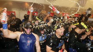 NY Mets Celebrate After Beating The Phillies