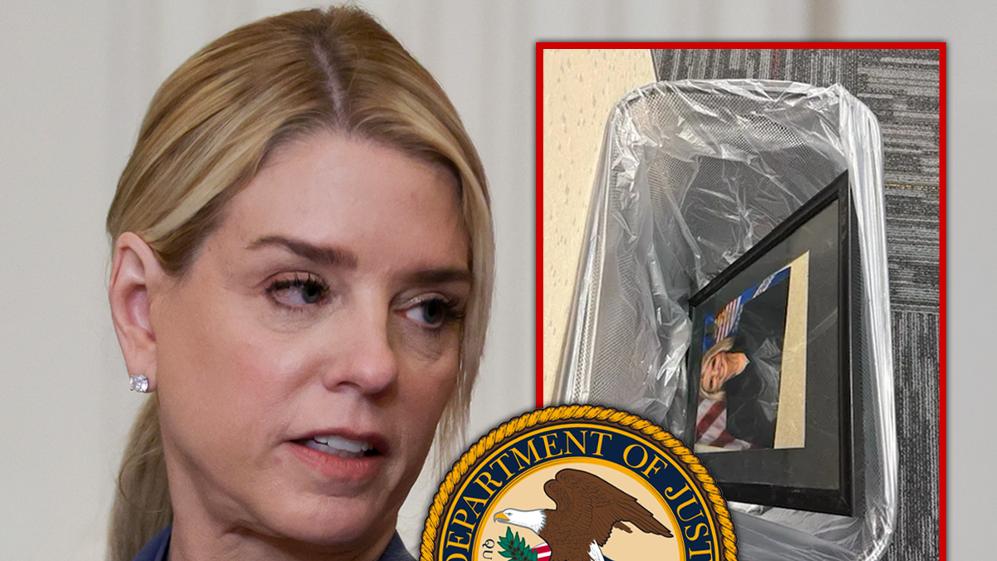 Pam Bondi Portrait Tossed In Trash At Department of Justice&hellip;