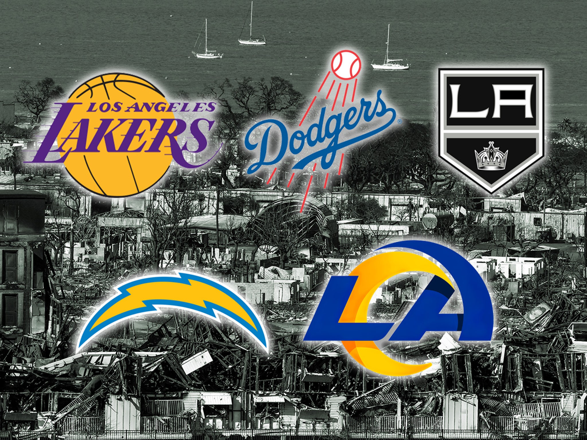 LA Kings and LA Lakers and LA Rams and LA Dodgers Los Angeles City