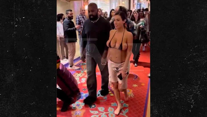 Kanye's Wife Bianca's Breasts On Display in Bikini for Vegas