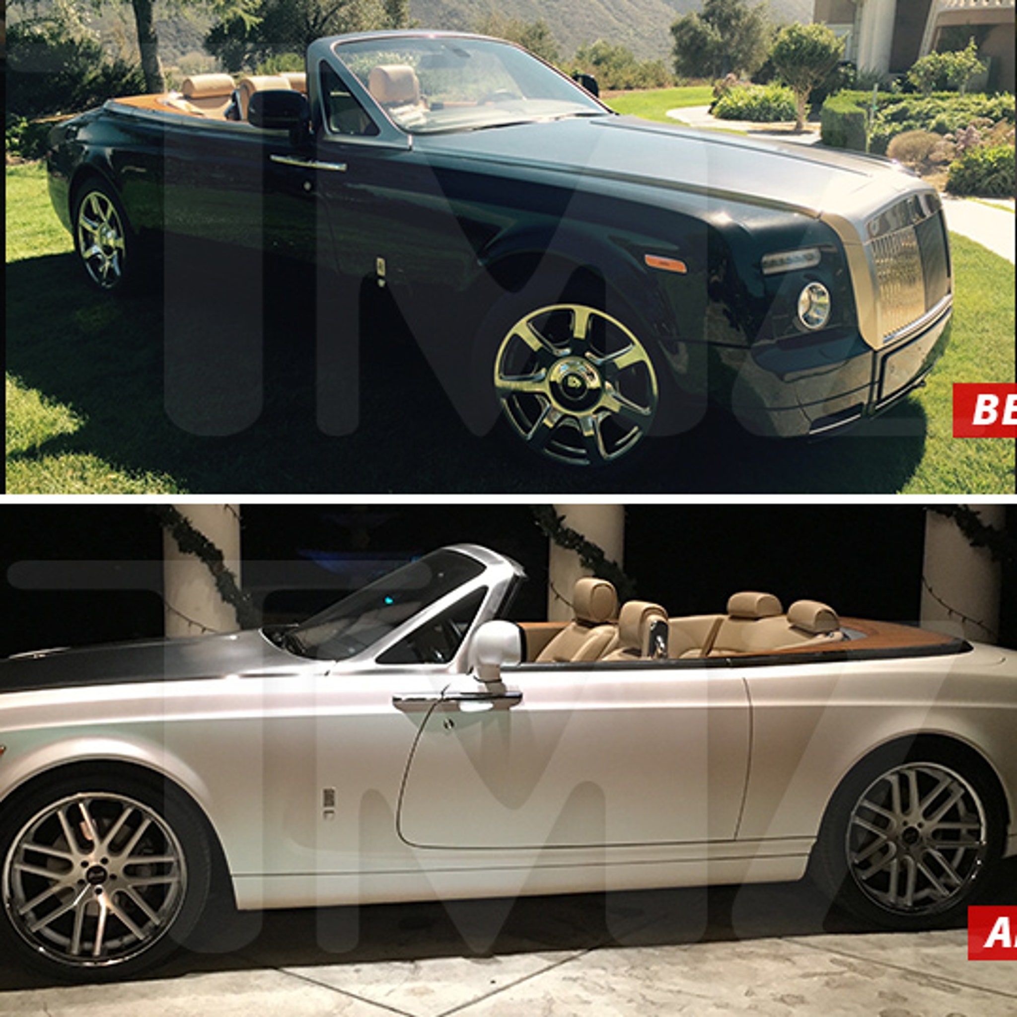 Jamie Foxx Gases Up His Rolls Royce wearing Louis Vuitton Plaid