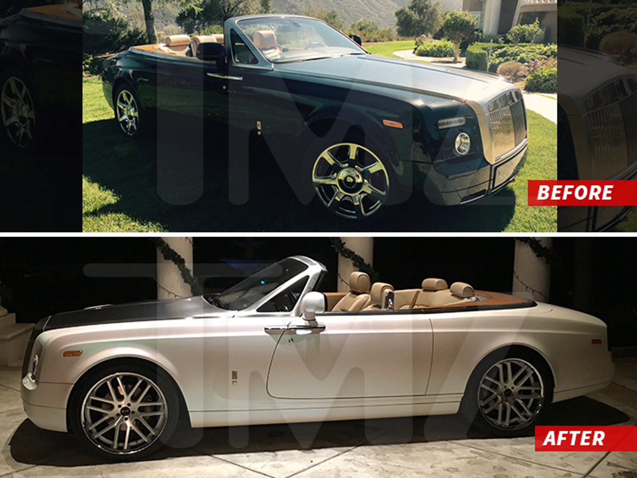 Jamie Foxx Gases Up His Rolls Royce wearing Louis Vuitton Plaid