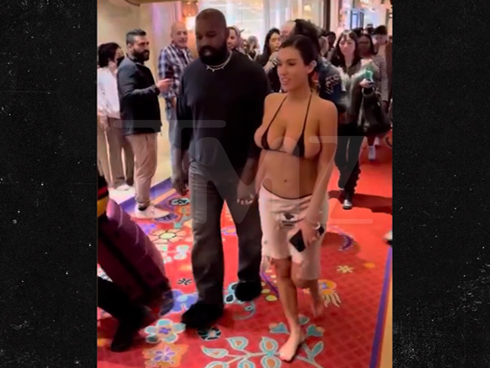 Kanye's Wife Bianca's Breasts On Display in Bikini for Vegas Birthday Trip