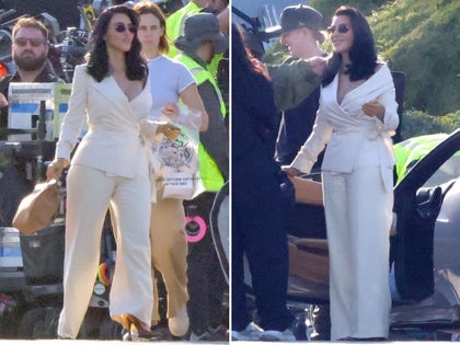 Kim Kardashian Wearing a White Suit