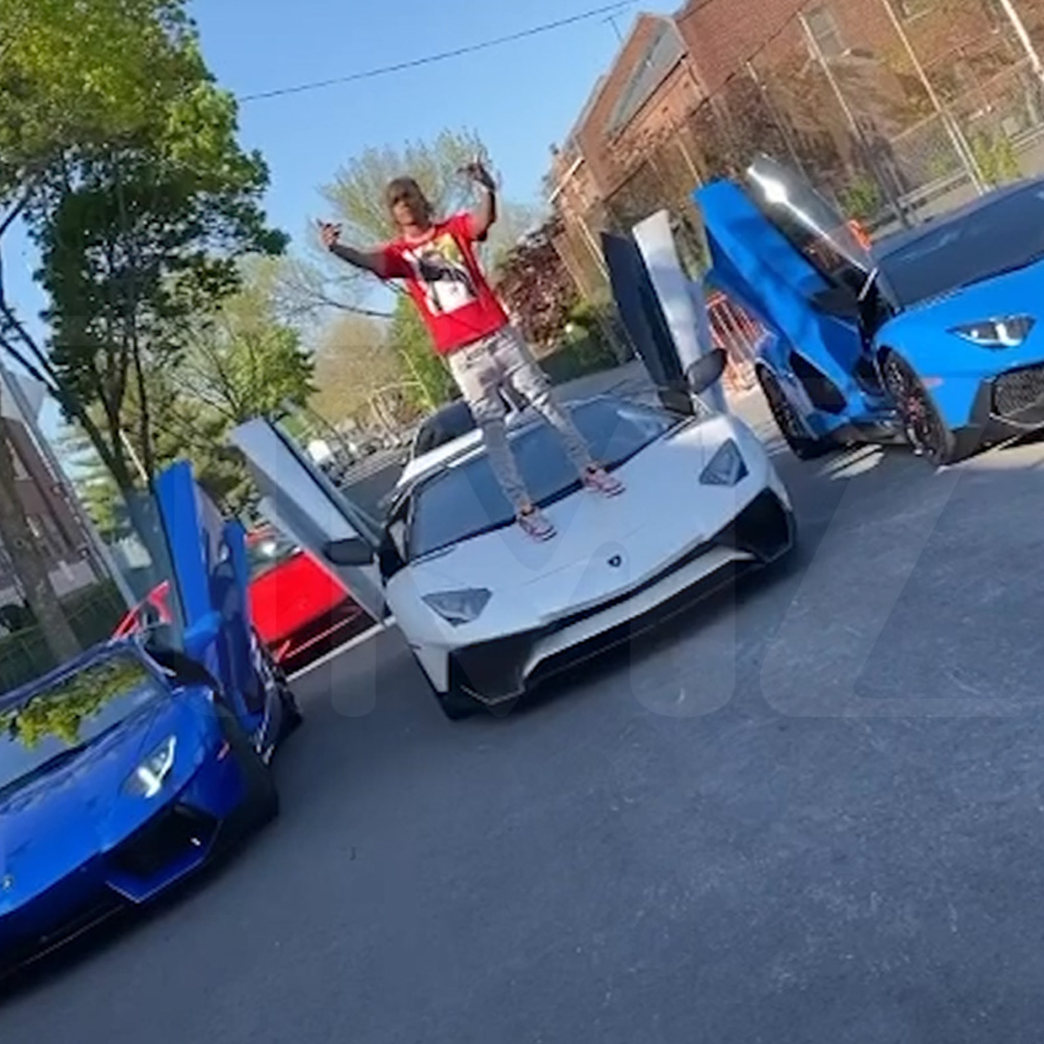 Rich The Kid Jumps On Lambo During Video Shoot