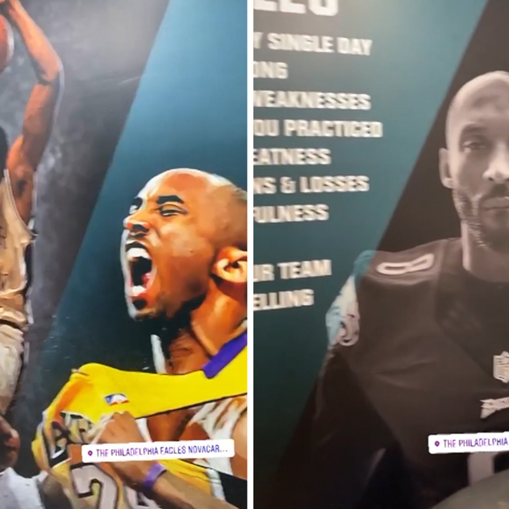Philadelphia Eagles Paint Kobe Bryant Mural At Practice Facility, 'Kobe's  10 Rules