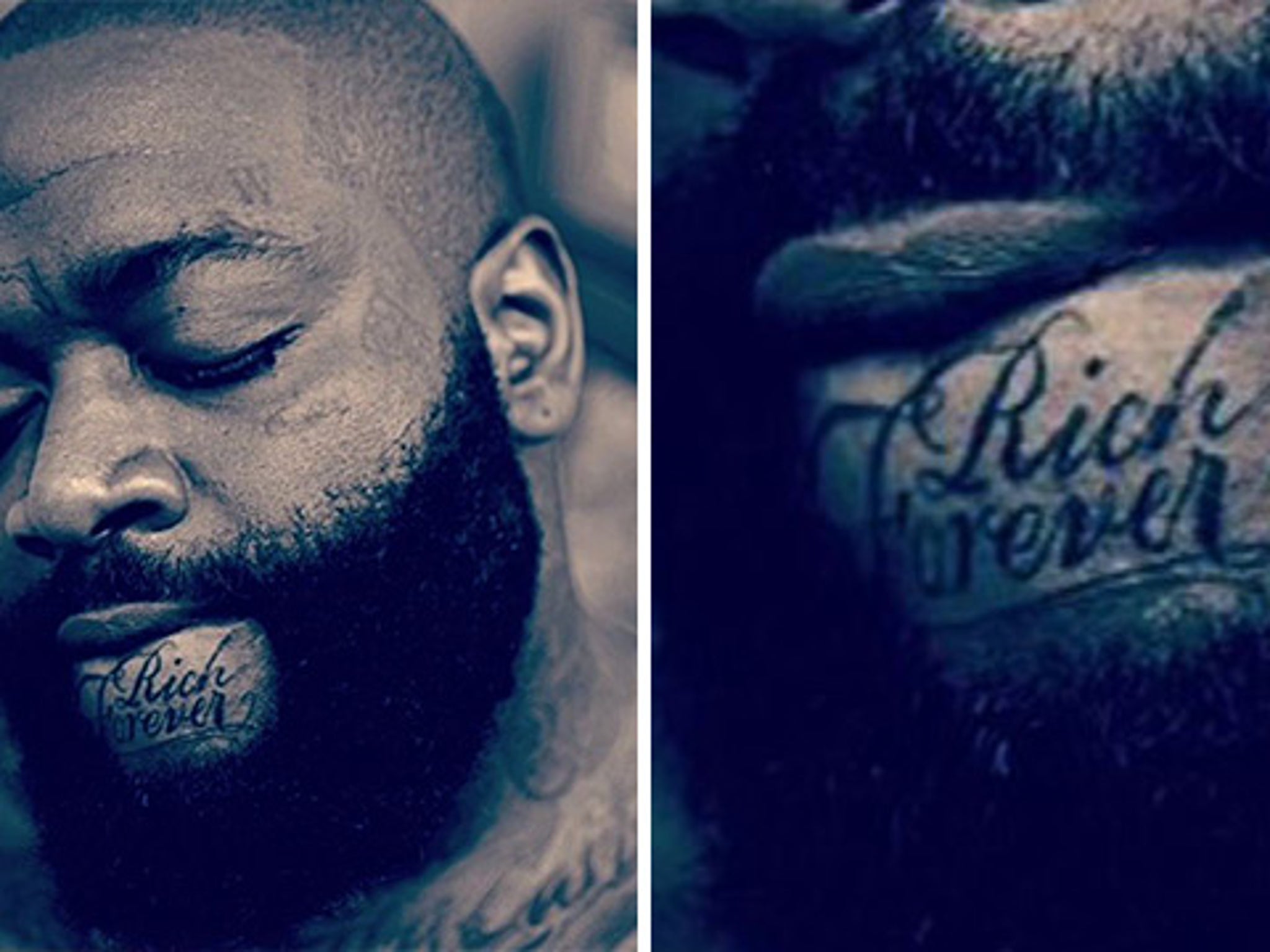 Rick Ross unveils new 'Rich Forever' chin tattoo in Instagram snap