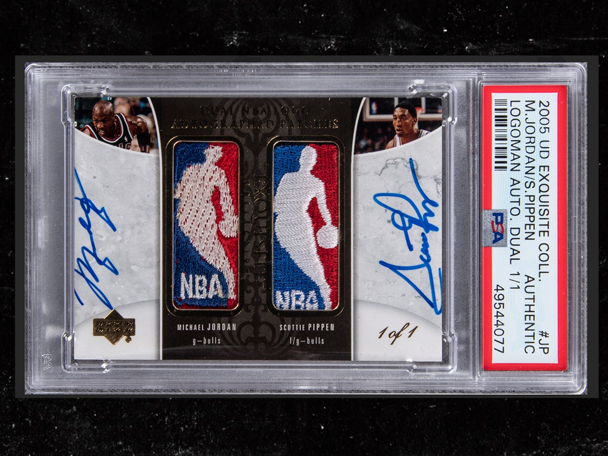 Michael Jordan & Scottie Pippen Signed Super-Rare Basketball Card