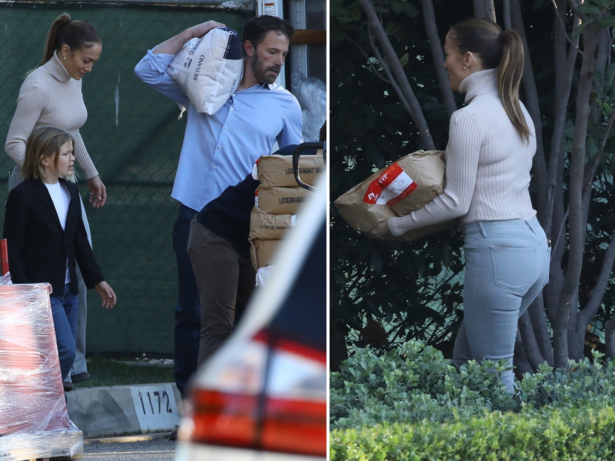 Ben Affleck and Jennifer Lopez Help Their Kids with Food Drive