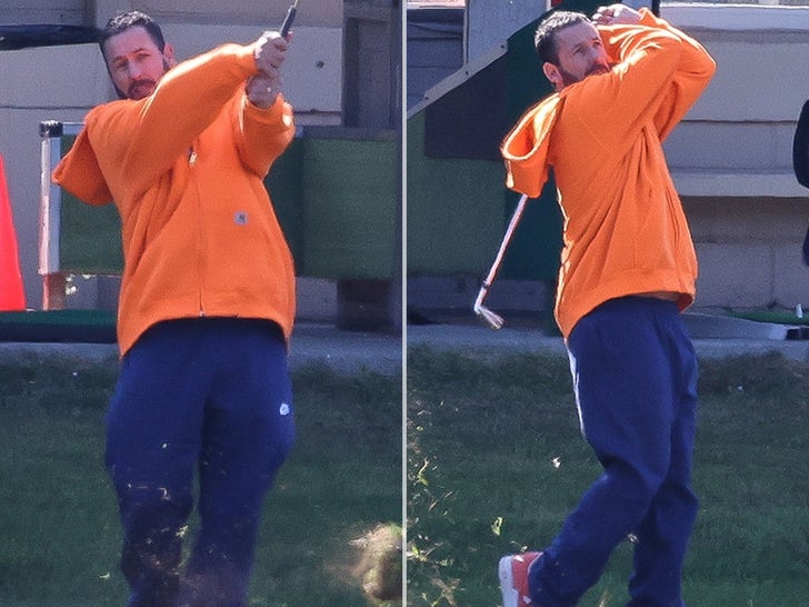 Adam Sandler Takes A Swing On 'Happy Gilmore 2' Set