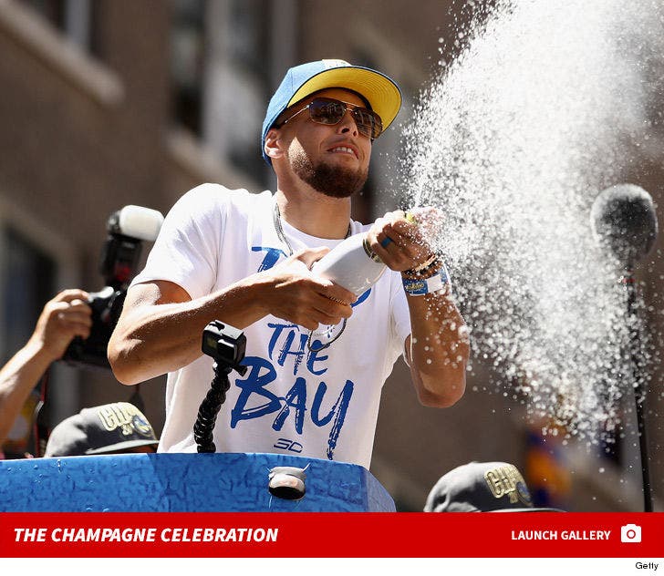 Warriors Victory Parade -- Champagne Celebration