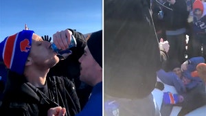 Joey Chestnut Chugs Beer And Body Slams Fan Through Table At Bills Tailgate