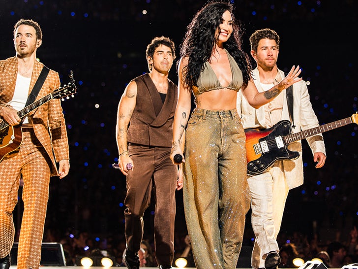 Demi Lovato Reunites with Jonas Brothers Last Night at MetLife Stadium
